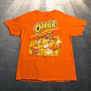 Cheetos Flamin Hot Crunchy Chester Cheetah Graphic Tee Orange Size Large Retro
